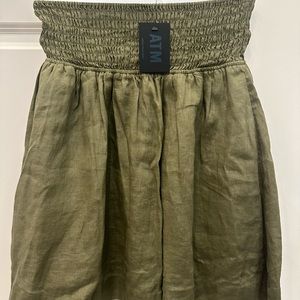 ATM olive green linen skirt NWT size S